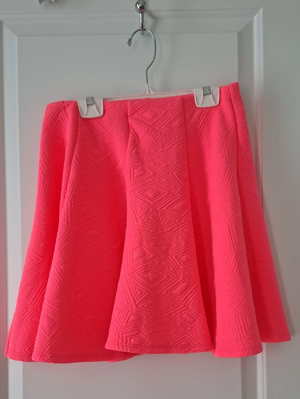 Black Bead Neon Coral Pink Skater Skirt - Picture 1 of 7